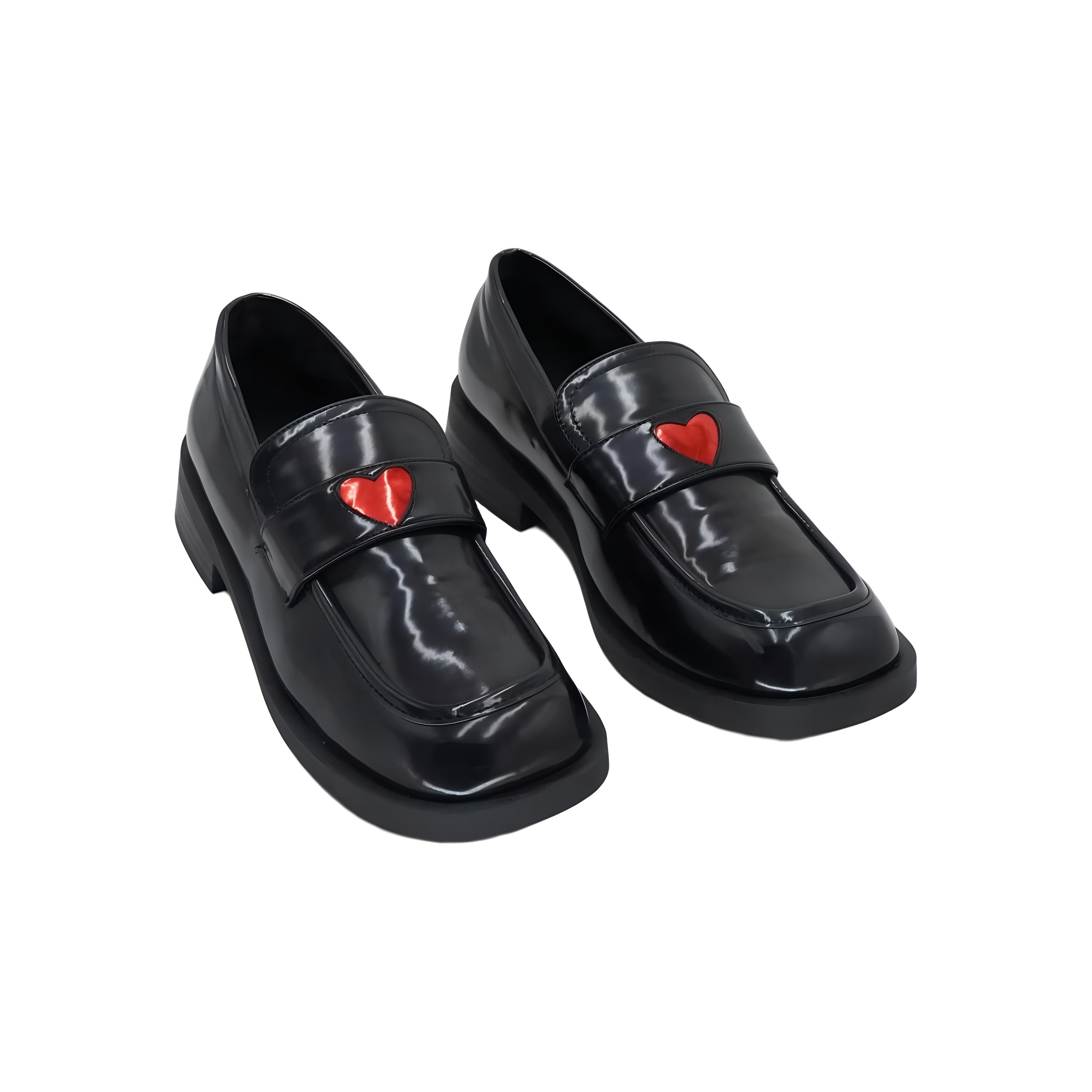 Olivia Miller Womens Loafers Heart Black Size 7.5